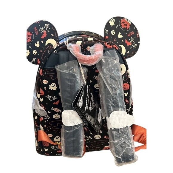 Loungefly Disney Mickey & Minnie Halloween Ears Glow-in-the-Dark Mini Backpack - Picture 2 of 8